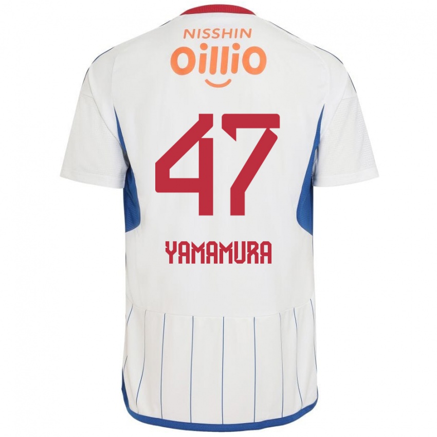 Criança Camisola Kazuya Yamamura #47 Branco Azul Vermelho Alternativa 2024/25 Camisa Brasil