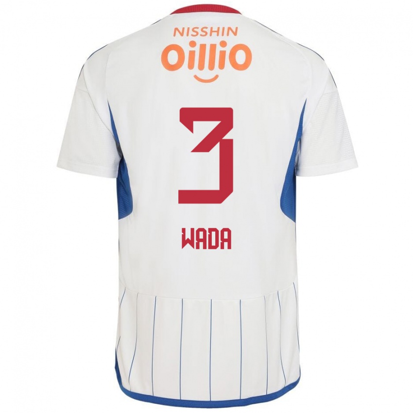 Criança Camisola Yusei Wada #3 Branco Azul Vermelho Alternativa 2024/25 Camisa Brasil