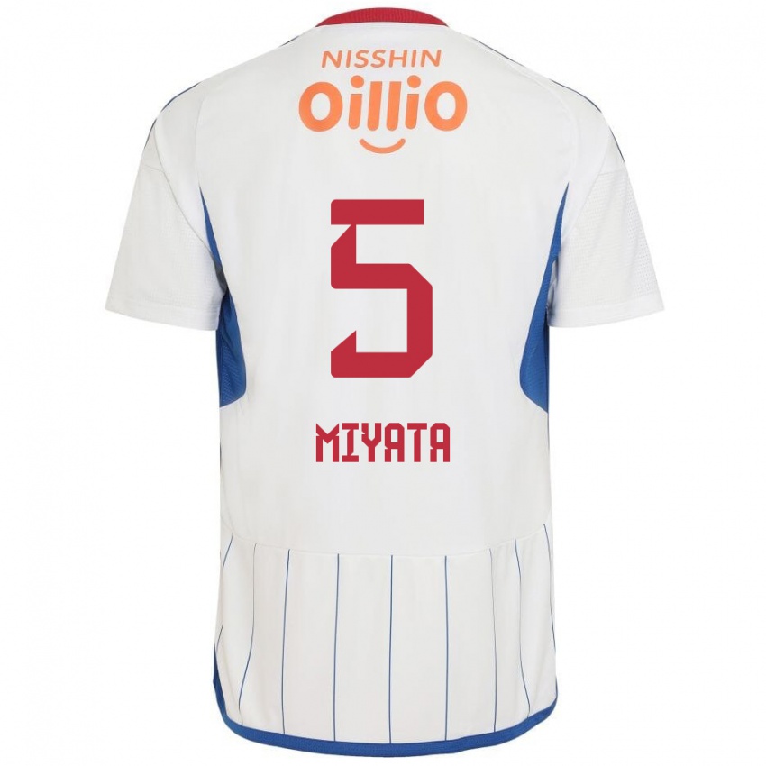 Criança Camisola Haru Miyata #5 Branco Azul Vermelho Alternativa 2024/25 Camisa Brasil