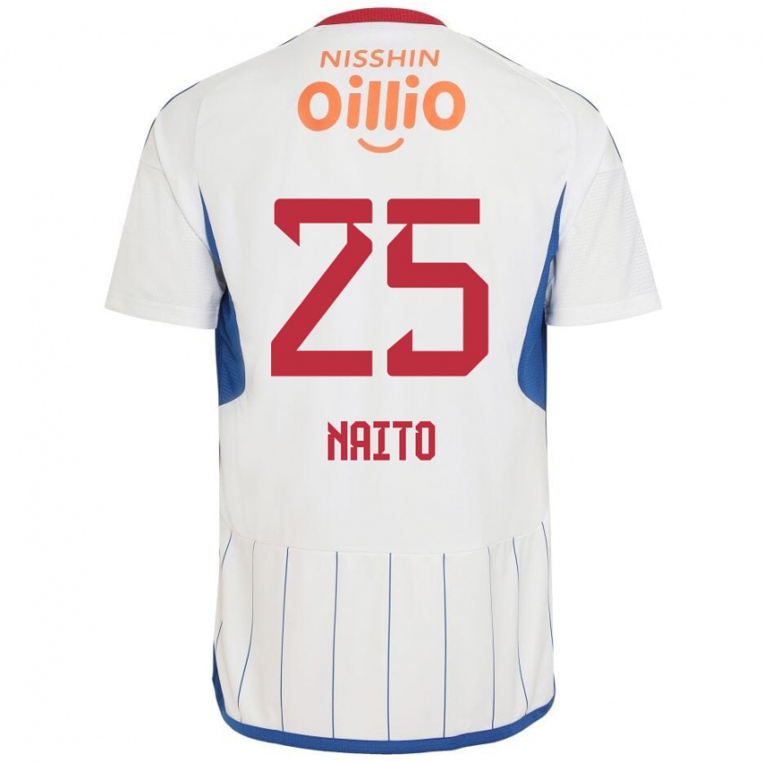 Criança Camisola Kiyomu Naito #25 Branco Azul Vermelho Alternativa 2024/25 Camisa Brasil