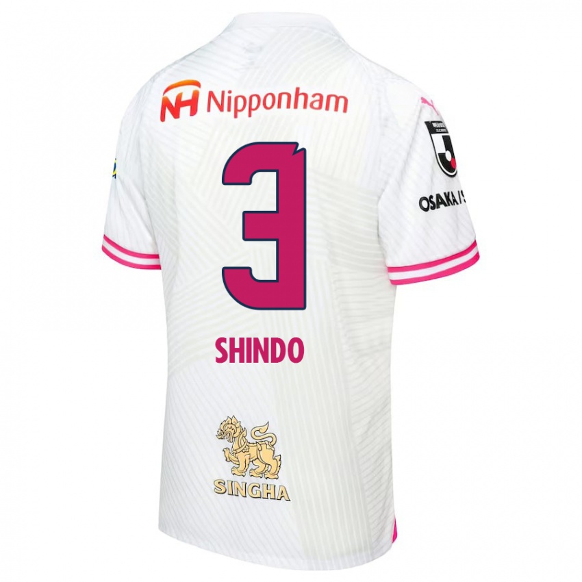 Criança Camisola Ryosuke Shindo #3 Branco Rosa Alternativa 2024/25 Camisa Brasil