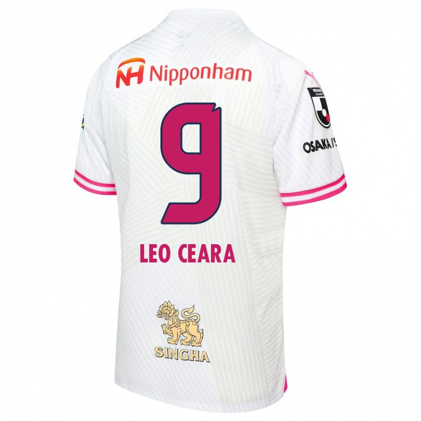 Criança Camisola Léo Ceará #9 Branco Rosa Alternativa 2024/25 Camisa Brasil