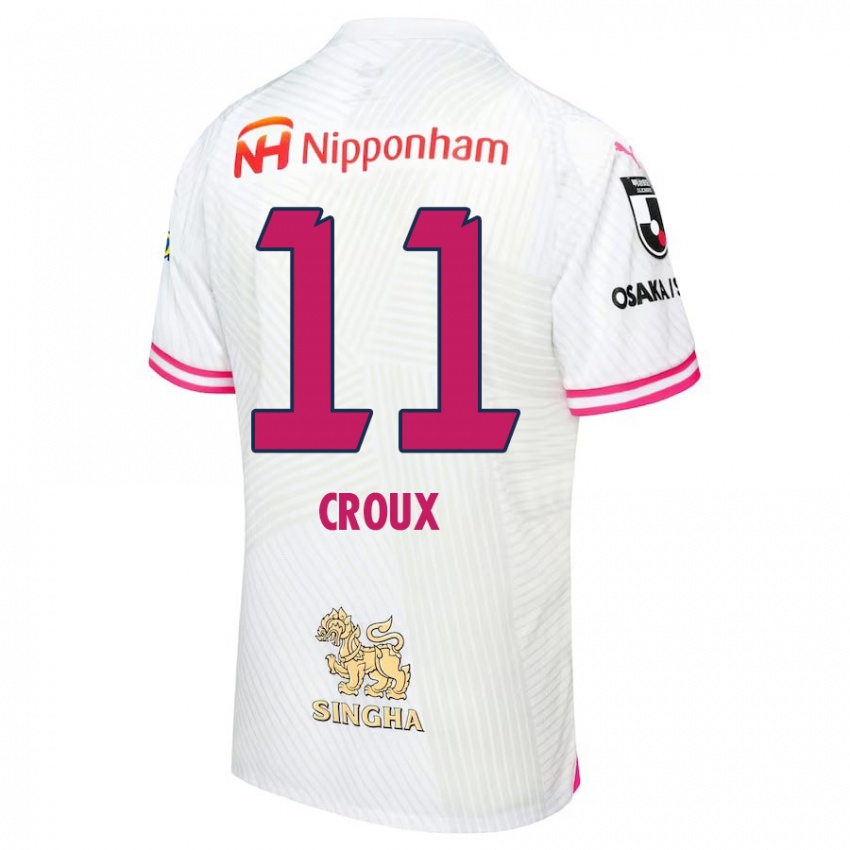 Criança Camisola Jordy Croux #11 Branco Rosa Alternativa 2024/25 Camisa Brasil