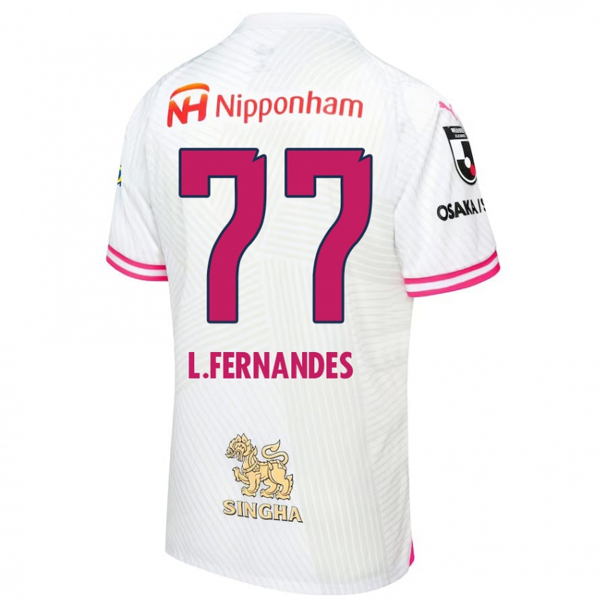 Criança Camisola Lucas Fernandes #77 Branco Rosa Alternativa 2024/25 Camisa Brasil