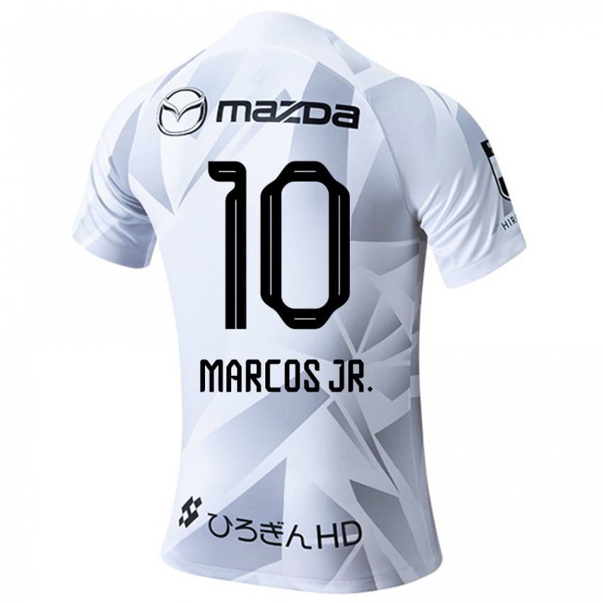 Criança Camisola Marcos Júnior #10 Branco Cinza Preto Alternativa 2024/25 Camisa Brasil