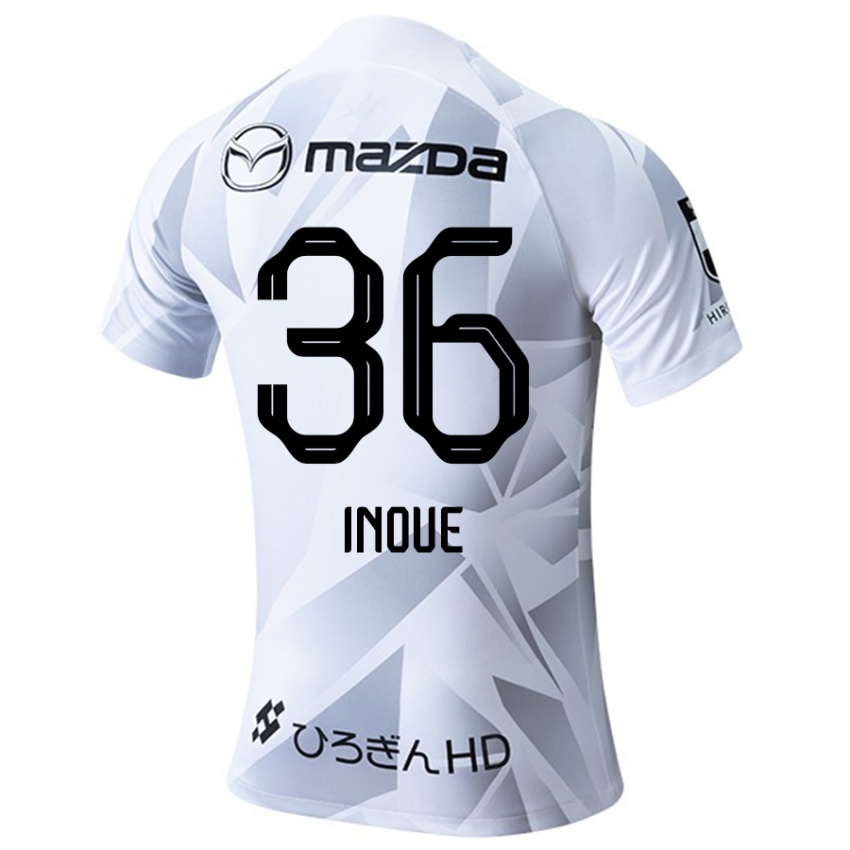 Criança Camisola Aren Inoue #36 Branco Cinza Preto Alternativa 2024/25 Camisa Brasil