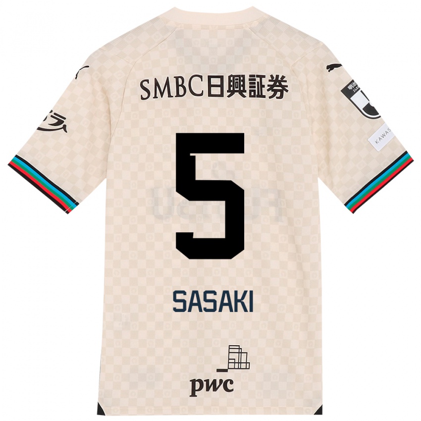 Criança Camisola Asahi Sasaki #5 Branco Cinza Alternativa 2024/25 Camisa Brasil