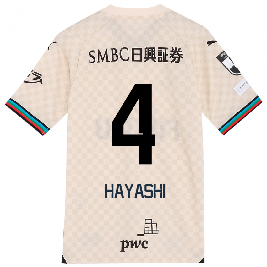 Criança Camisola Shunsuke Hayashi #4 Branco Cinza Alternativa 2024/25 Camisa Brasil