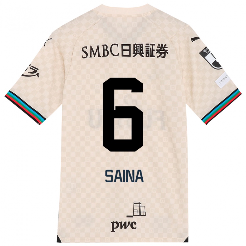 Criança Camisola Yuta Saina #6 Branco Cinza Alternativa 2024/25 Camisa Brasil