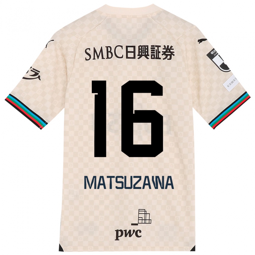 Criança Camisola Naoto Matsuzawa #16 Branco Cinza Alternativa 2024/25 Camisa Brasil