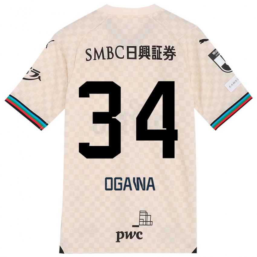 Criança Camisola Hiroto Ogawa #34 Branco Cinza Alternativa 2024/25 Camisa Brasil