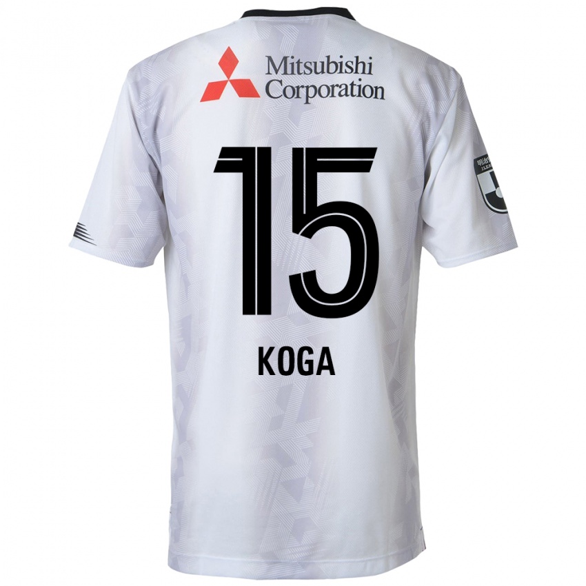 Criança Camisola Shun Koga #15 Branco Preto Alternativa 2024/25 Camisa Brasil