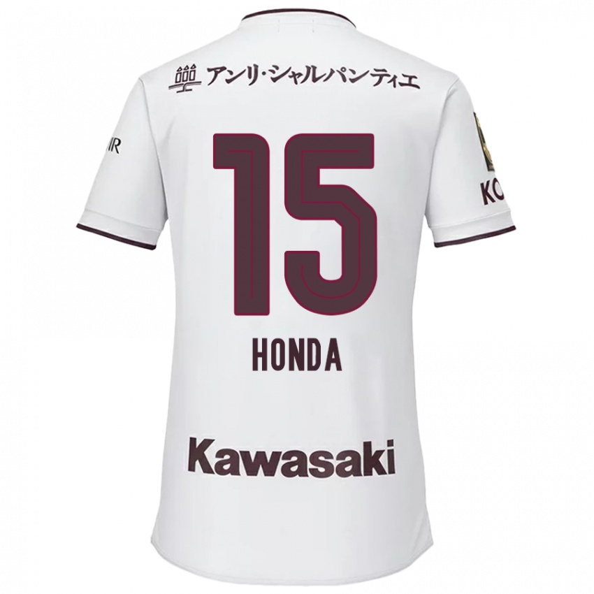 Criança Camisola Yuki Honda #15 Branco Vermelho Alternativa 2024/25 Camisa Brasil