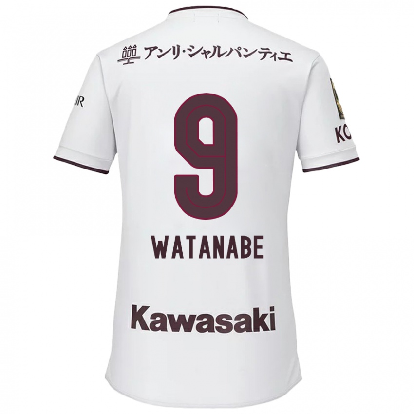 Criança Camisola Hayato Watanabe #9 Branco Vermelho Alternativa 2024/25 Camisa Brasil