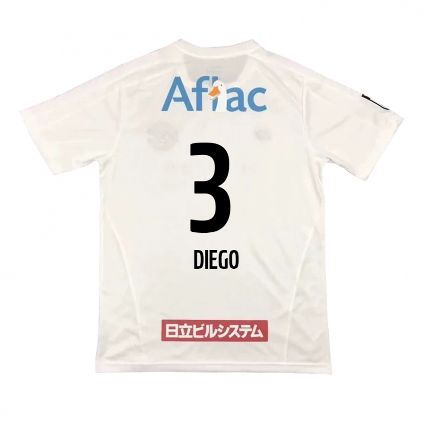 Criança Camisola Diego #3 Branco Preto Alternativa 2024/25 Camisa Brasil