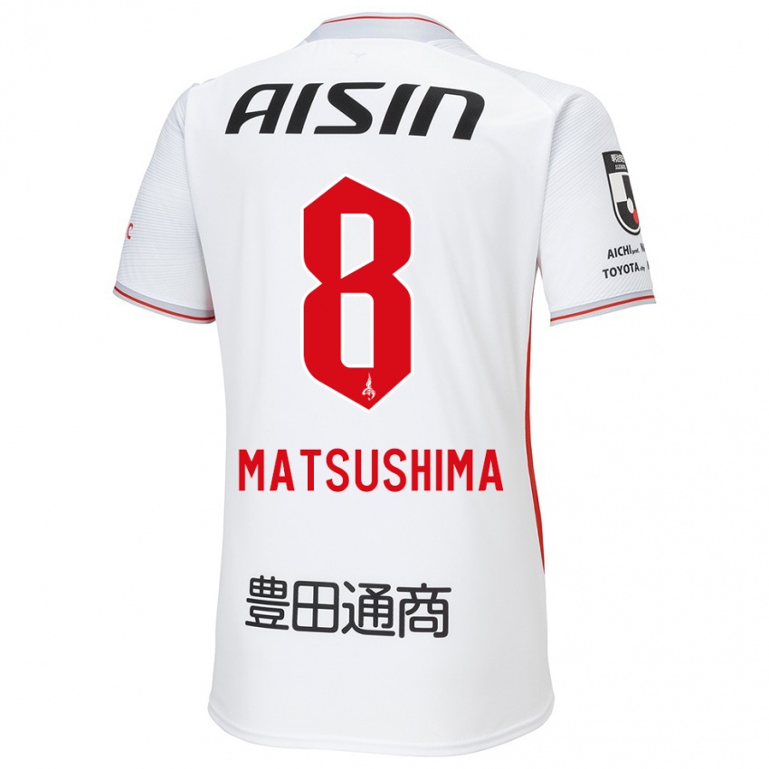 Criança Camisola Kosei Matsushima #8 Branco Amarelo Vermelho Alternativa 2024/25 Camisa Brasil