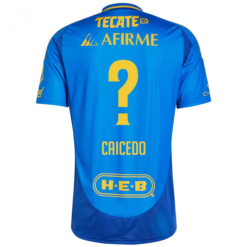 Criança Camisola Jordy Caicedo #0 Azul Amarelo Alternativa 2024/25 Camisa Brasil