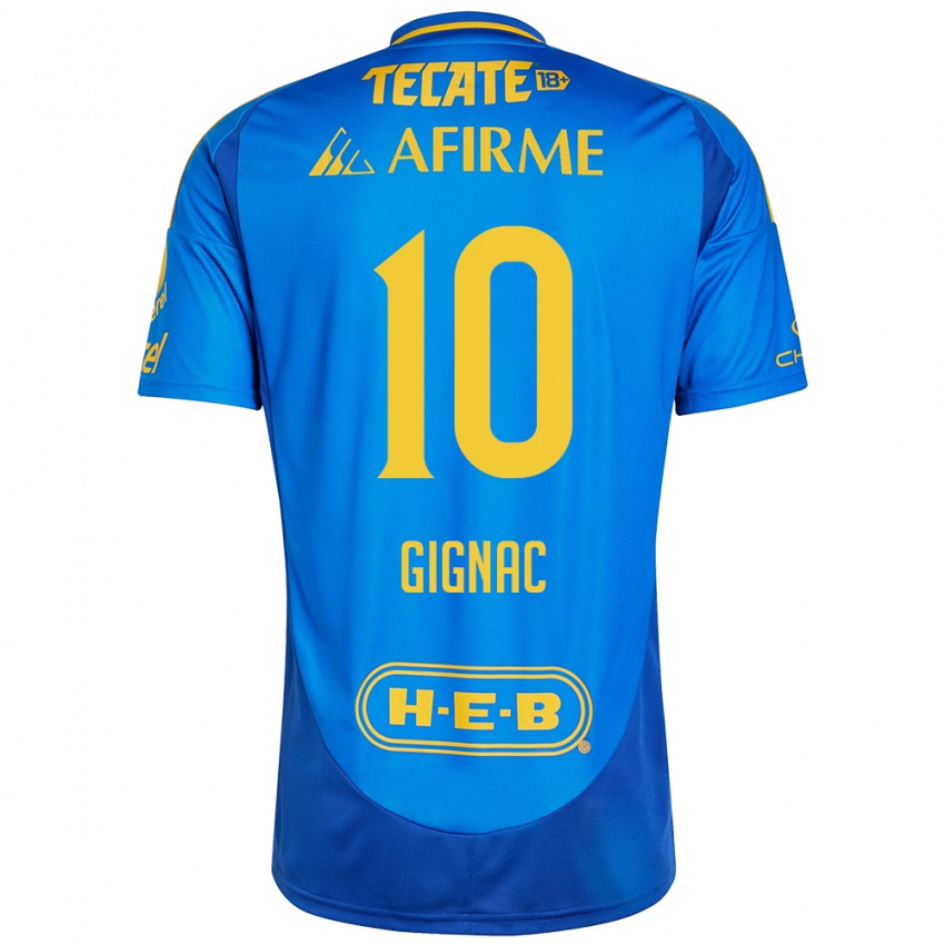 Criança Camisola Andre-Pierre Gignac #10 Azul Amarelo Alternativa 2024/25 Camisa Brasil