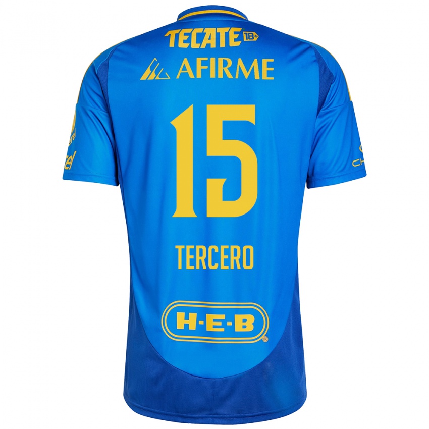 Criança Camisola Eduardo Tercero #15 Azul Amarelo Alternativa 2024/25 Camisa Brasil