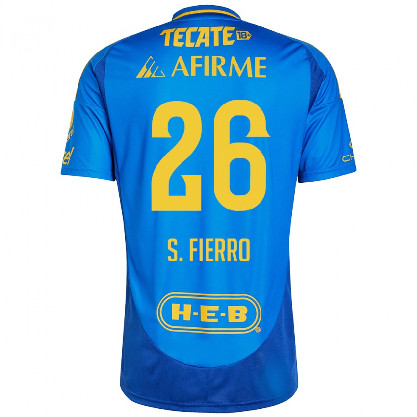 Criança Camisola Sebastián Fierro #26 Azul Amarelo Alternativa 2024/25 Camisa Brasil