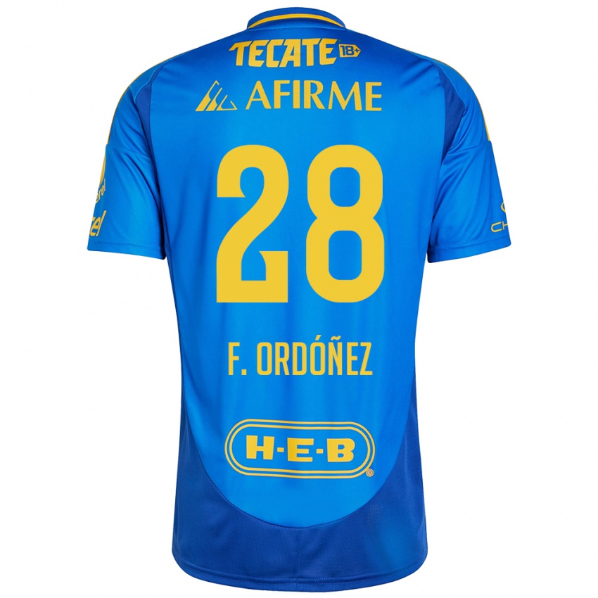 Criança Camisola Fernando Ordóñez #28 Azul Amarelo Alternativa 2024/25 Camisa Brasil