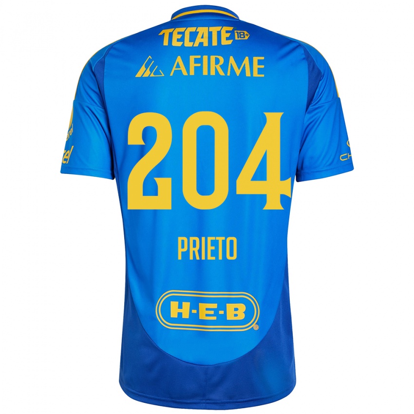 Criança Camisola Leonel Prieto #204 Azul Amarelo Alternativa 2024/25 Camisa Brasil