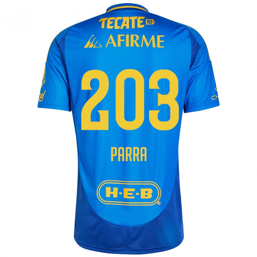 Criança Camisola Bernardo Parra #203 Azul Amarelo Alternativa 2024/25 Camisa Brasil