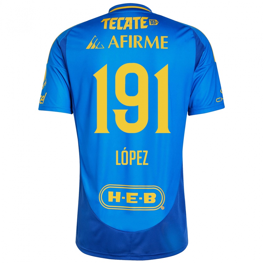 Criança Camisola Adrián López #191 Azul Amarelo Alternativa 2024/25 Camisa Brasil