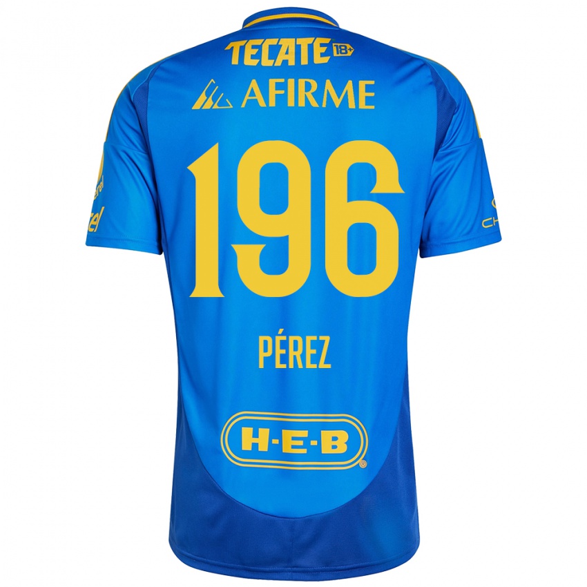 Criança Camisola Axel Pérez #196 Azul Amarelo Alternativa 2024/25 Camisa Brasil