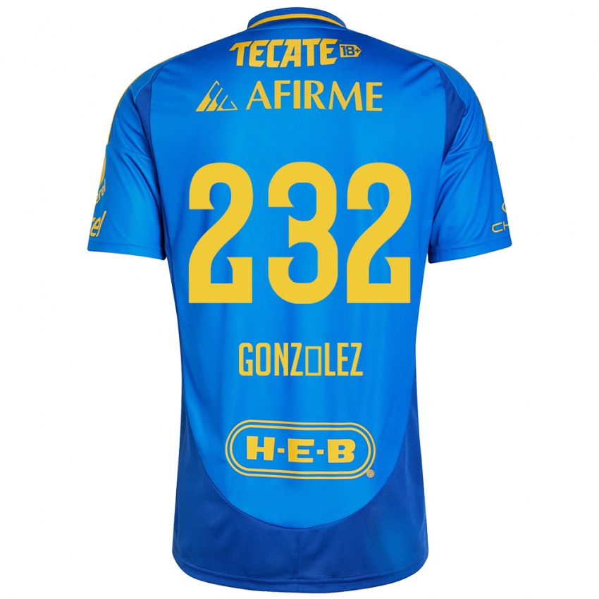 Criança Camisola César González #232 Azul Amarelo Alternativa 2024/25 Camisa Brasil