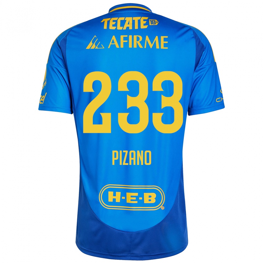 Criança Camisola Juan Pizano #233 Azul Amarelo Alternativa 2024/25 Camisa Brasil