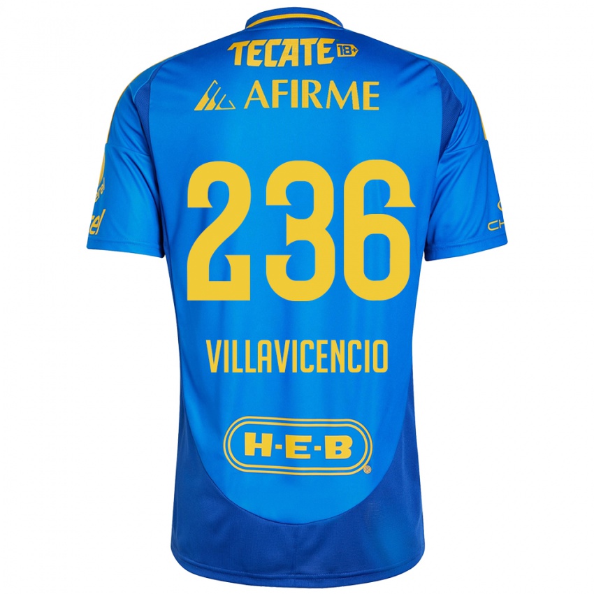 Criança Camisola Edgar Villavicencio #236 Azul Amarelo Alternativa 2024/25 Camisa Brasil