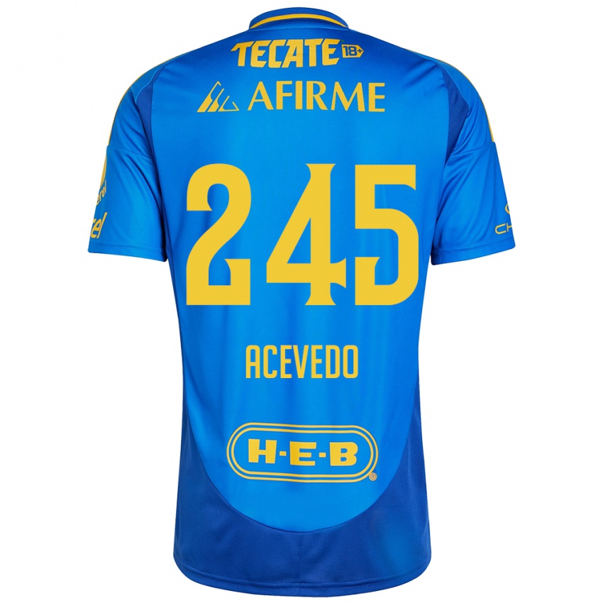 Criança Camisola Kevin Acevedo #245 Azul Amarelo Alternativa 2024/25 Camisa Brasil