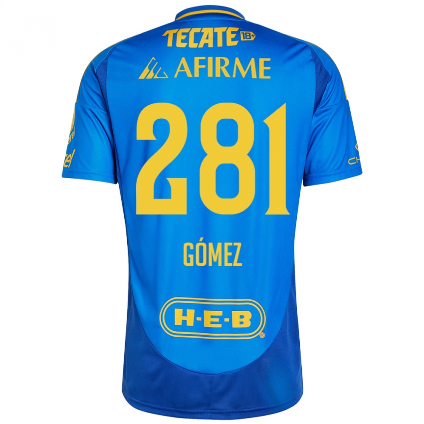 Criança Camisola Luis Gómez #281 Azul Amarelo Alternativa 2024/25 Camisa Brasil