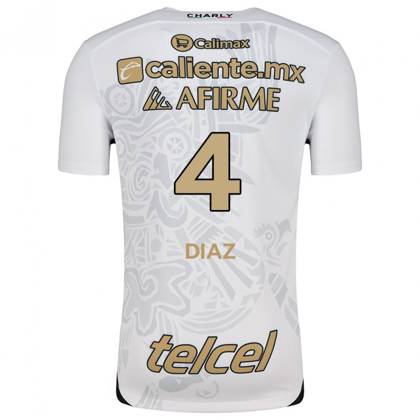 Criança Camisola Nicolás Díaz #4 Branco Preto Alternativa 2024/25 Camisa Brasil