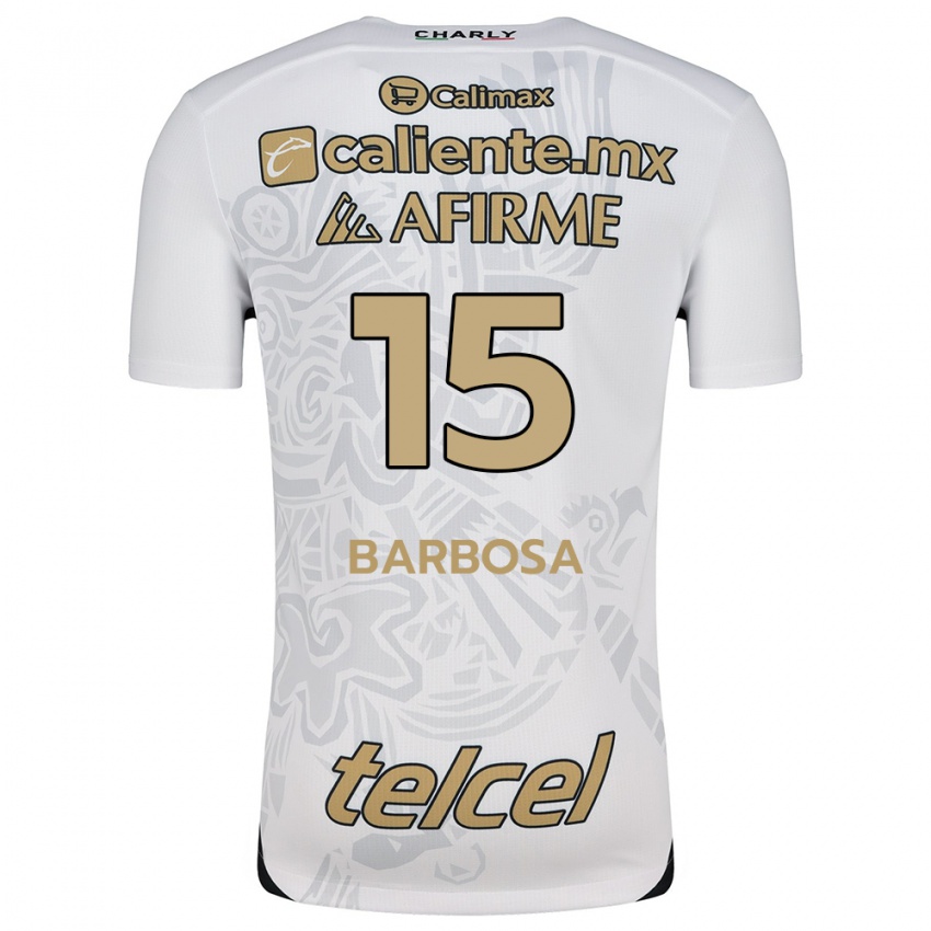 Criança Camisola Diego Barbosa #15 Branco Preto Alternativa 2024/25 Camisa Brasil