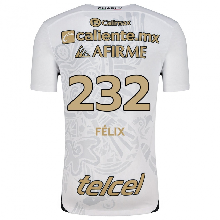 Criança Camisola Erick Félix #232 Branco Preto Alternativa 2024/25 Camisa Brasil