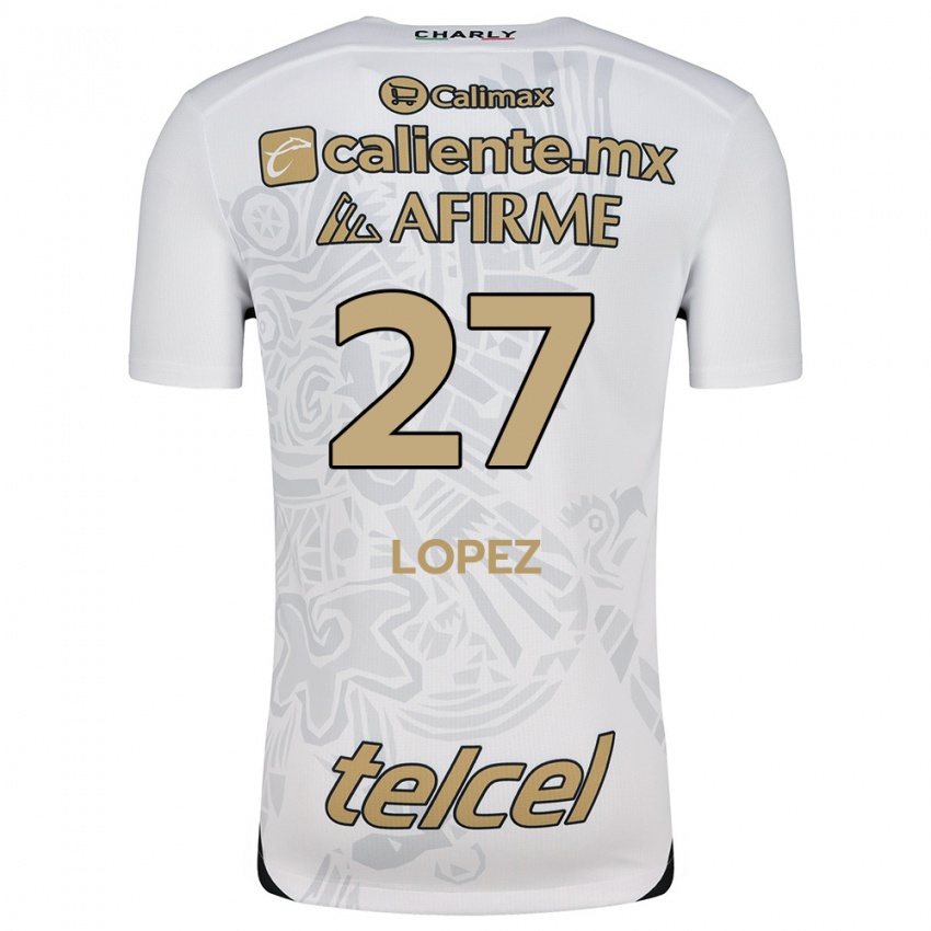 Criança Camisola Victoria López #27 Branco Preto Alternativa 2024/25 Camisa Brasil