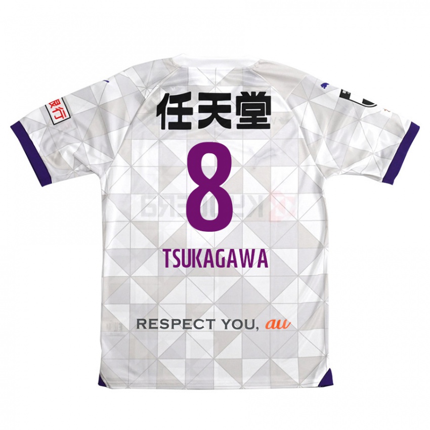 Criança Camisola Koki Tsukagawa #8 Branco Roxo Alternativa 2024/25 Camisa Brasil