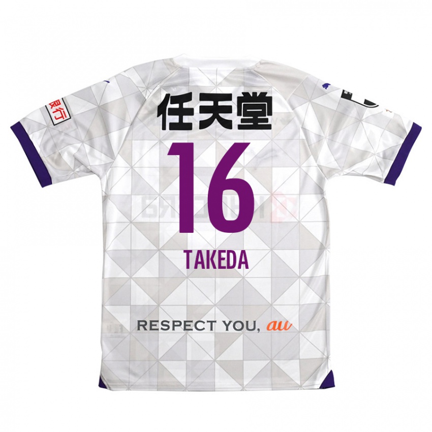 Criança Camisola Shohei Takeda #16 Branco Roxo Alternativa 2024/25 Camisa Brasil