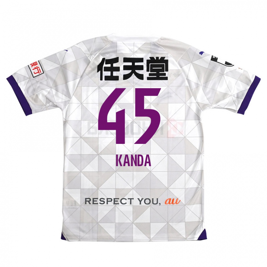 Criança Camisola Kotaro Kanda #45 Branco Roxo Alternativa 2024/25 Camisa Brasil