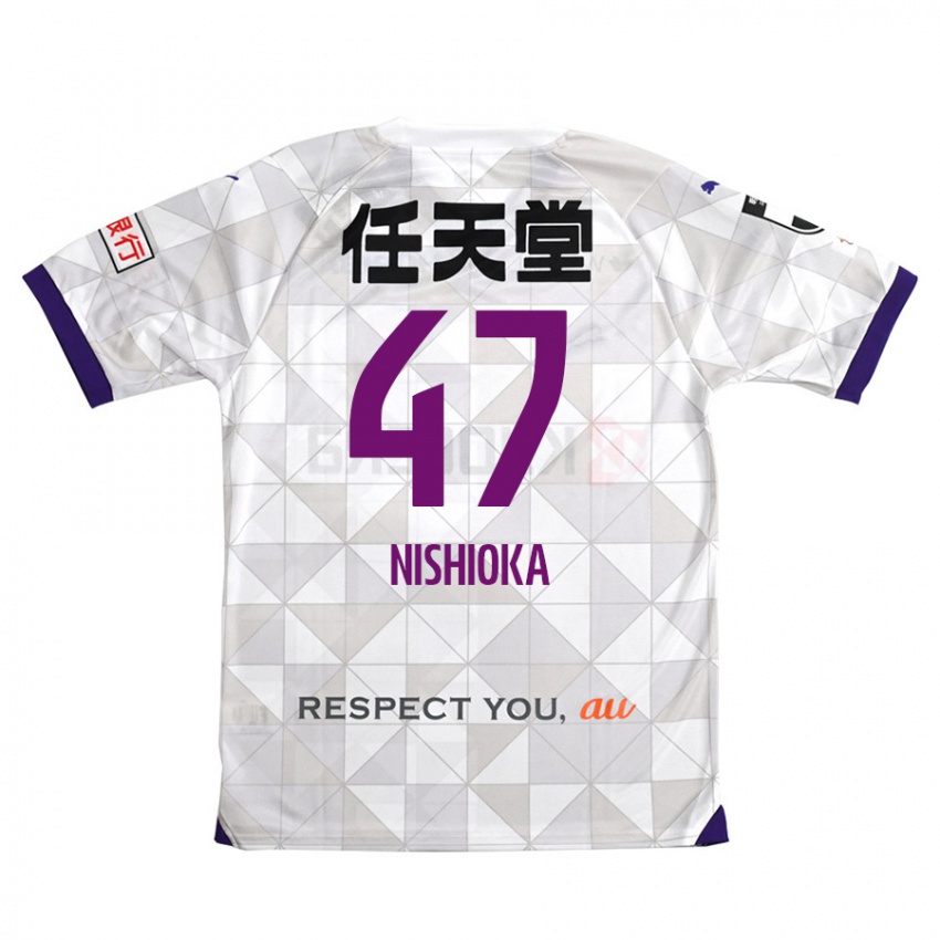 Criança Camisola Yuma Nishioka #47 Branco Roxo Alternativa 2024/25 Camisa Brasil