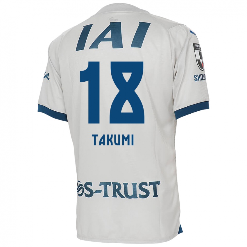 Criança Camisola Takumi Kato #18 Branco Azul Alternativa 2024/25 Camisa Brasil