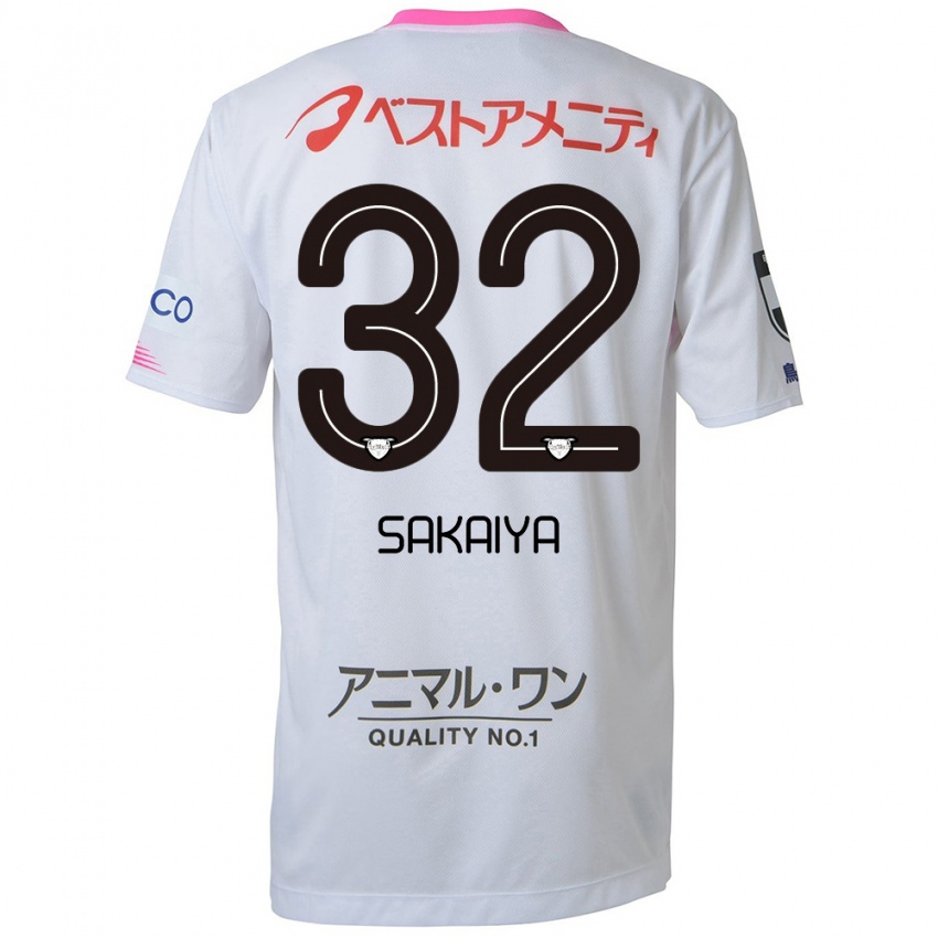 Criança Camisola Keisuke Sakaiya #32 Branco Azul Rosa Alternativa 2024/25 Camisa Brasil