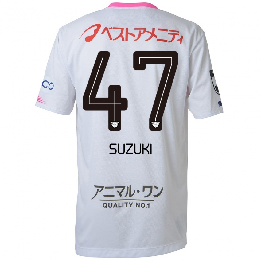 Criança Camisola Daichi Suzuki #47 Branco Azul Rosa Alternativa 2024/25 Camisa Brasil