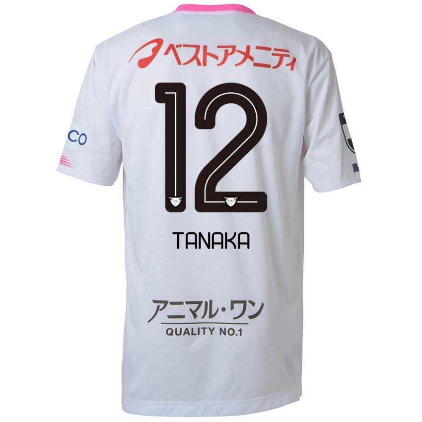 Criança Camisola Kosei Tanaka #12 Branco Azul Rosa Alternativa 2024/25 Camisa Brasil