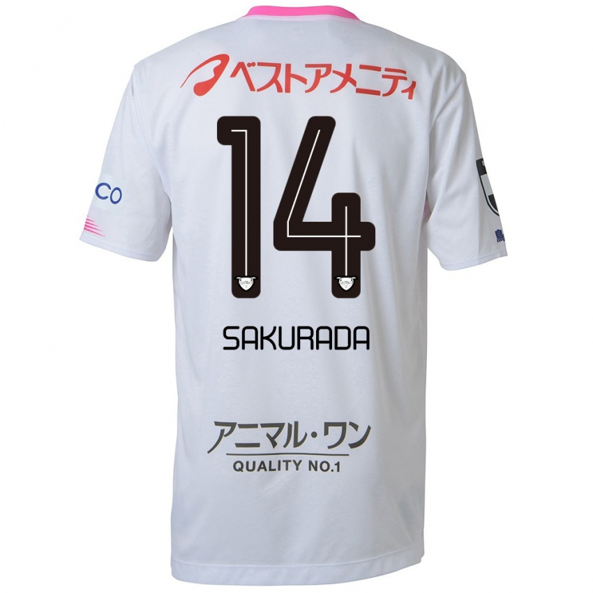 Criança Camisola Ryu Sakurada #14 Branco Azul Rosa Alternativa 2024/25 Camisa Brasil