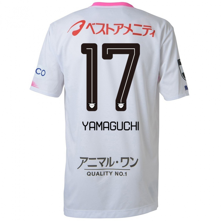 Criança Camisola Hikaru Yamaguchi #17 Branco Azul Rosa Alternativa 2024/25 Camisa Brasil