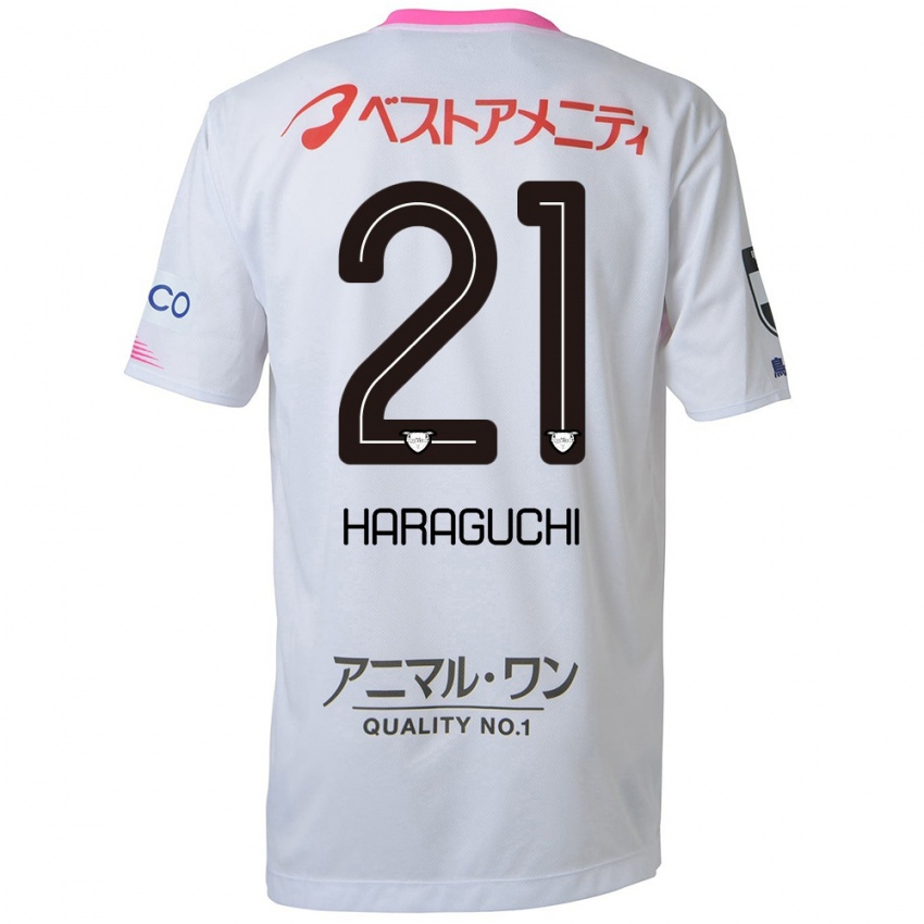 Criança Camisola Konosuke Haraguchi #21 Branco Azul Rosa Alternativa 2024/25 Camisa Brasil