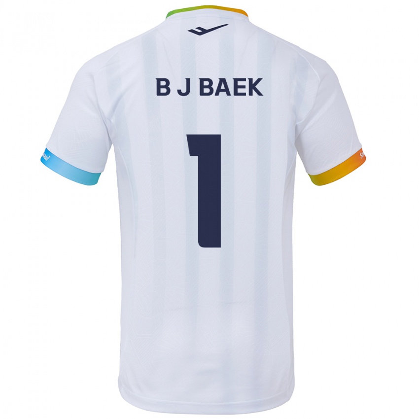 Criança Camisola Jong-Beom Baek #1 Branco Azul Alternativa 2024/25 Camisa Brasil